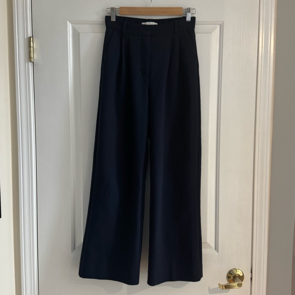 A&F Abercrombie & Fitch Sloane Tailored Trousers Pants in Navy 26 Short 2